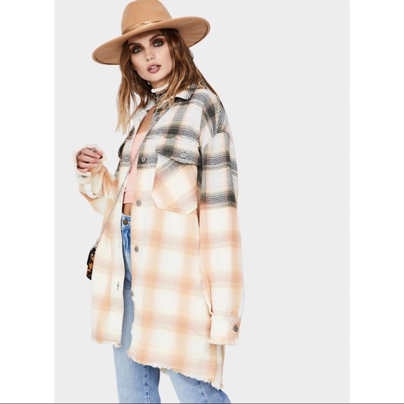 SOLD Free people anneli plaid ombré shirt jacket - Picture 9 of 11